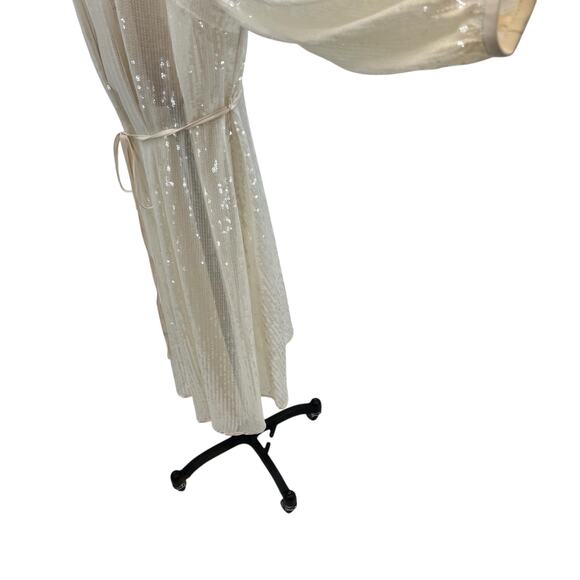 Hutch Jackson Sequin-Embellished Mesh Cover-Up Duster Kimono Cream Plus Size 3X - Picture 9 of 16